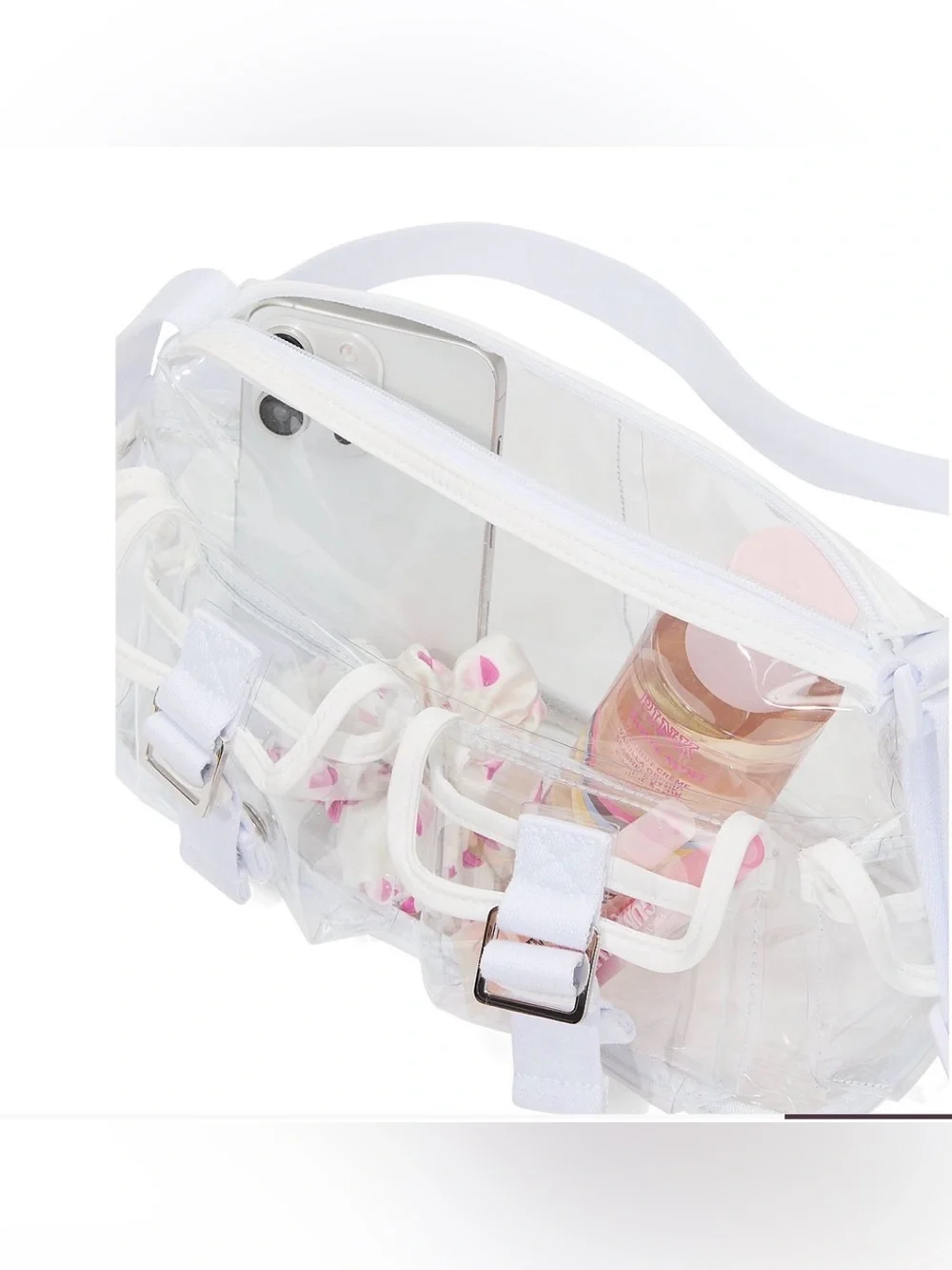 🆕 Victoria’s Secret PINK White Medium Clear Crossbody Bag